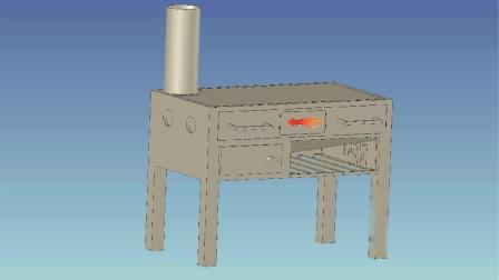 给澳大利亚客户绘制的烧烤炉样品3D示意图